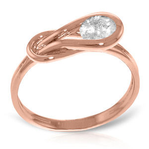 14K. SOLID GOLD RING WITH 0.50 CT. NATURAL DIAMOND (Rose Gold)